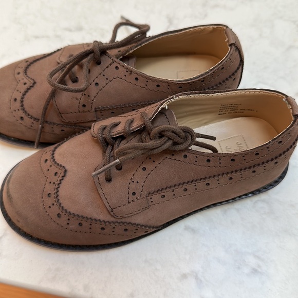 Janie & jack brown leather boys dress shoes size 10 - Picture 3 of 3